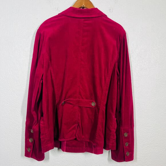 Lane Bryant Corduroy Blazer Stretch Red Micro Cord Career Casual - XXL - Picture 4 of 5